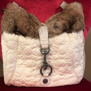 COACH Fur Trimmed Hobo